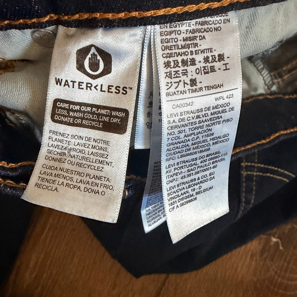 Levi Strauss & Co. Women Straight Leg 505 Jeans W34 L32 Dark Indigo Denim - Picture 4 of 8